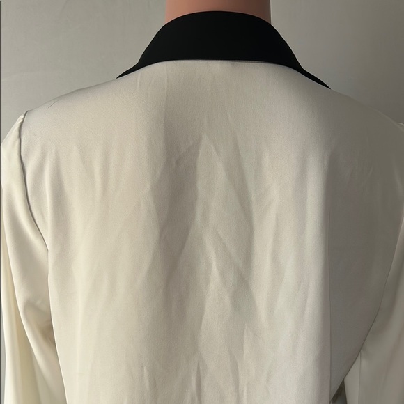 Calvin Klein Tunic Blouse Vintage Y2K Cream & Black Long Sleeve Women's Size SP - Picture 8 of 12